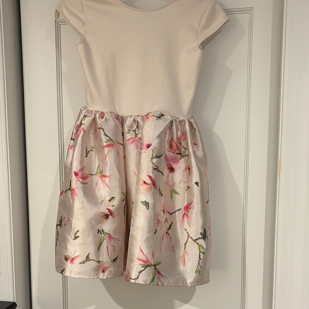 H&M Cream and Pink Floral Kids Dress